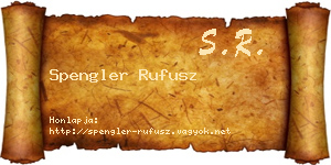 Spengler Rufusz névjegykártya